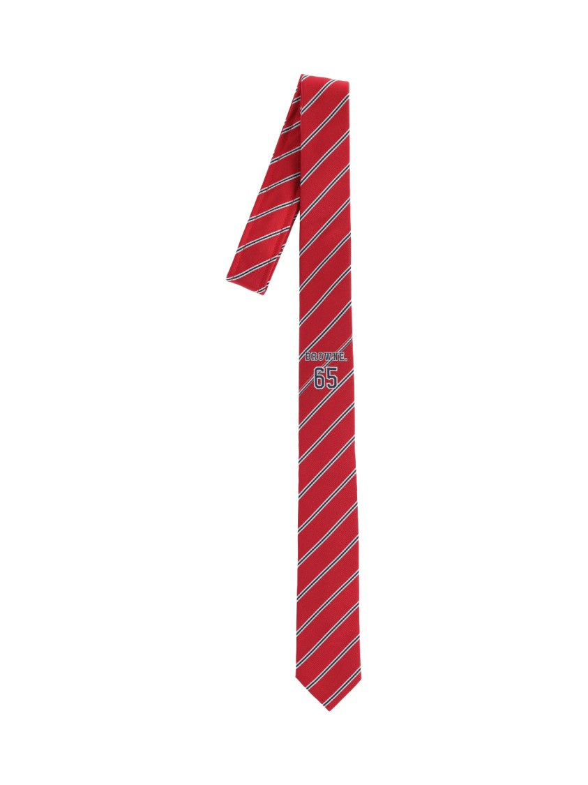 Thom Browne Red Striped Silk Tie