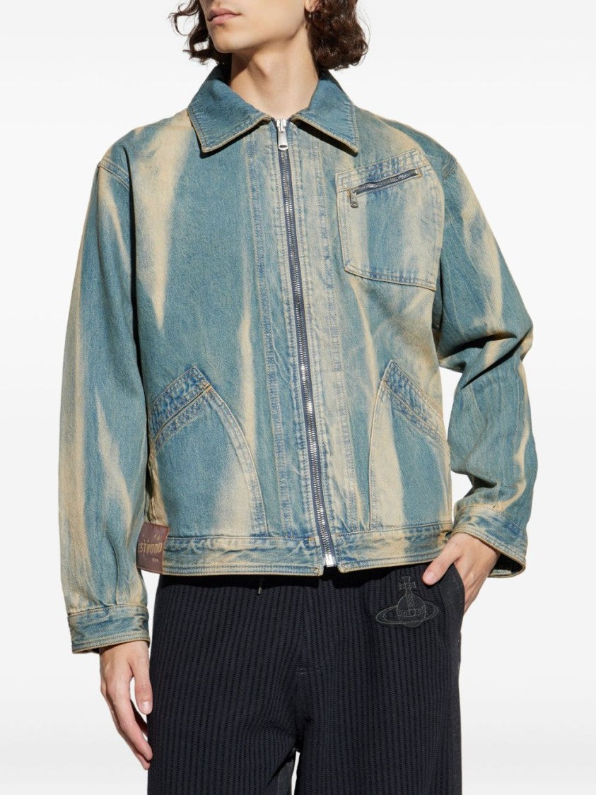 Vivienne Westwood Light Blue Faded Wash Zip Jacket