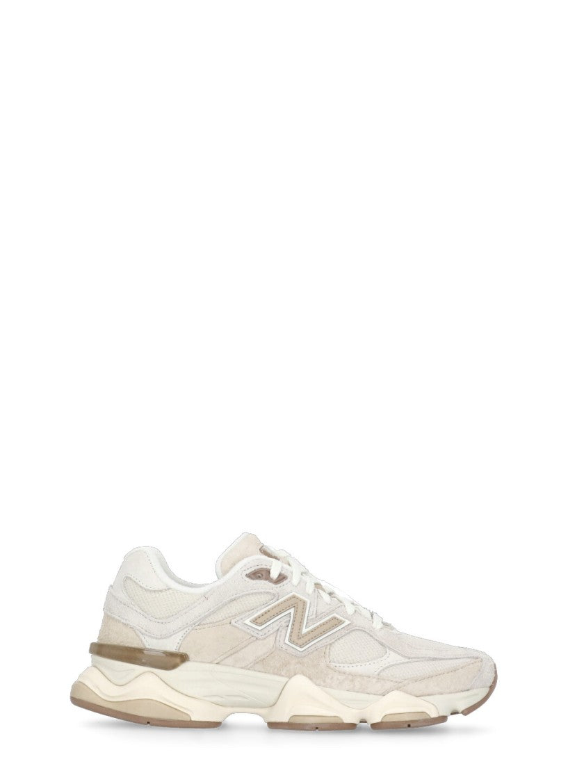 New Balance Beige Leather And Fabric Sneakers With Cushioned Sole
