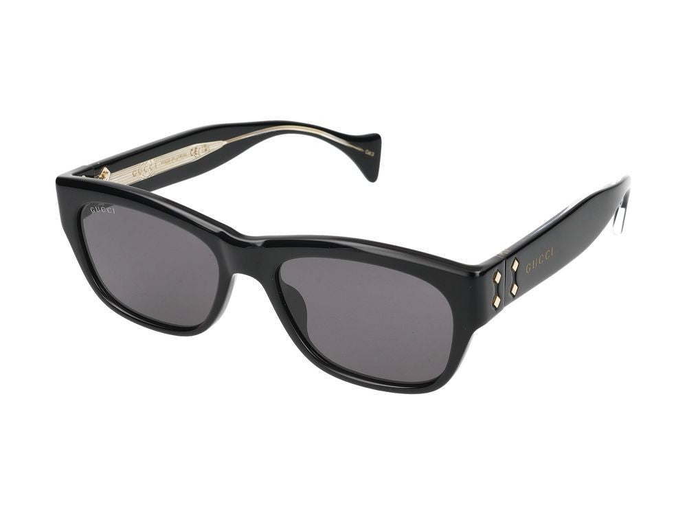 Gucci Black Gold-Tone Accents Bold Square Sunglasses