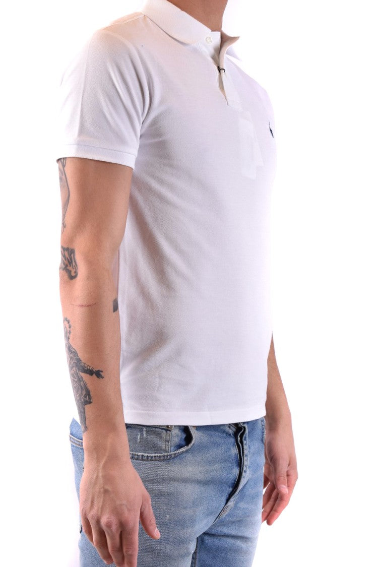 Polo Ralph Lauren Fitted White Polo Shirt With Embroidered Logo