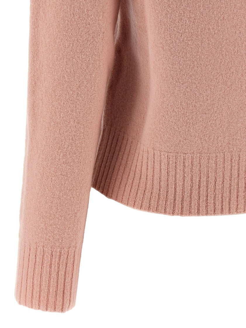 Jil Sander Classic Crew Neck Wool Sweater With Ribbed Detailing