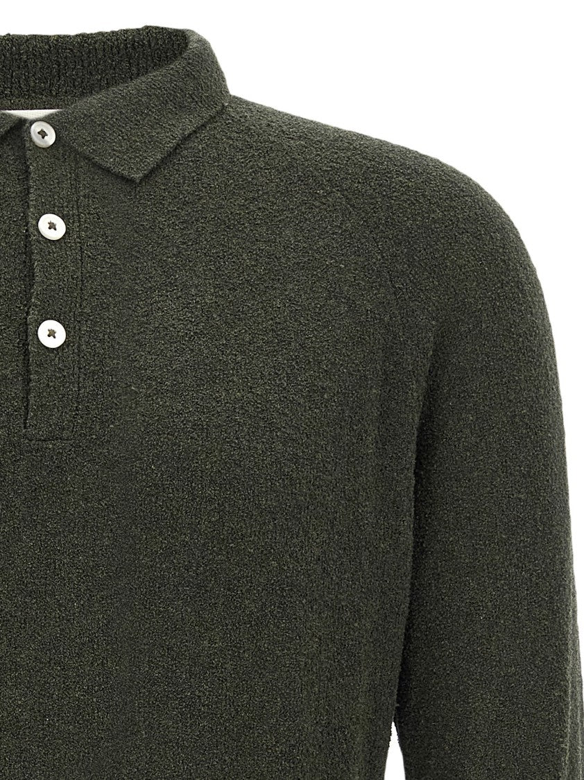 Ma'ry'ya Bouclé Cotton Polo Shirt