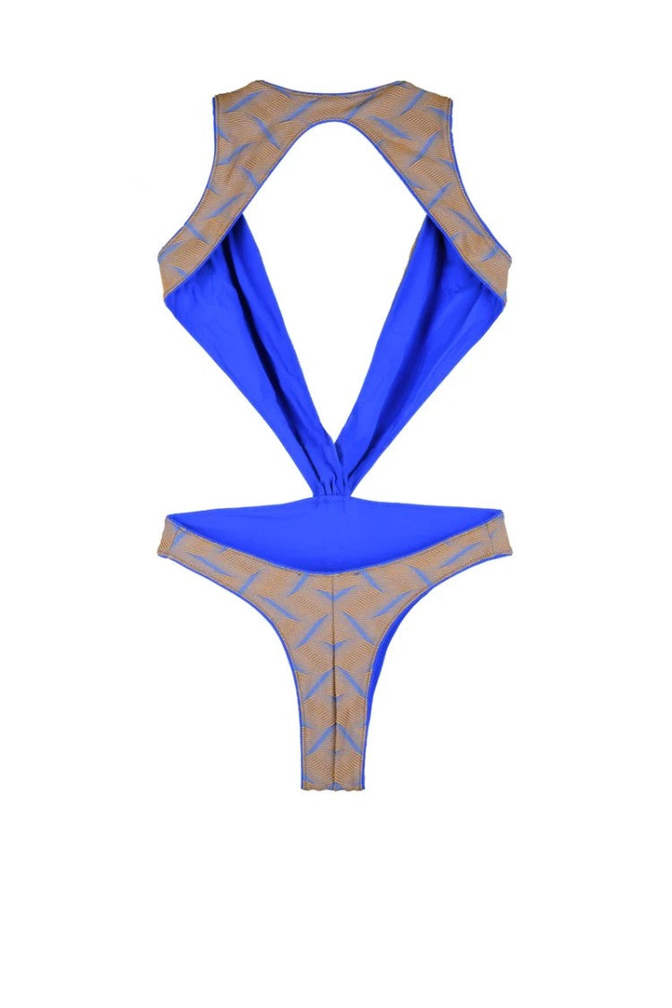 Sucrette Deep V Neckline One-Piece Swimsuit