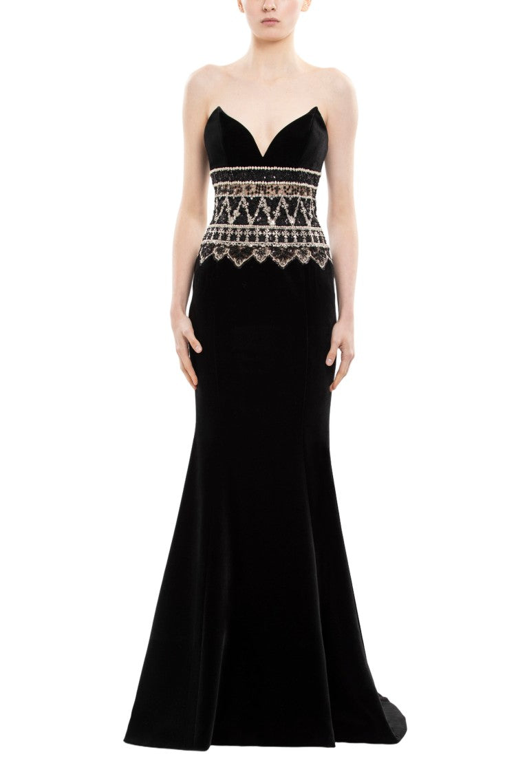Saiid Kobeisy Strapless Dress With Embroidered Detailing