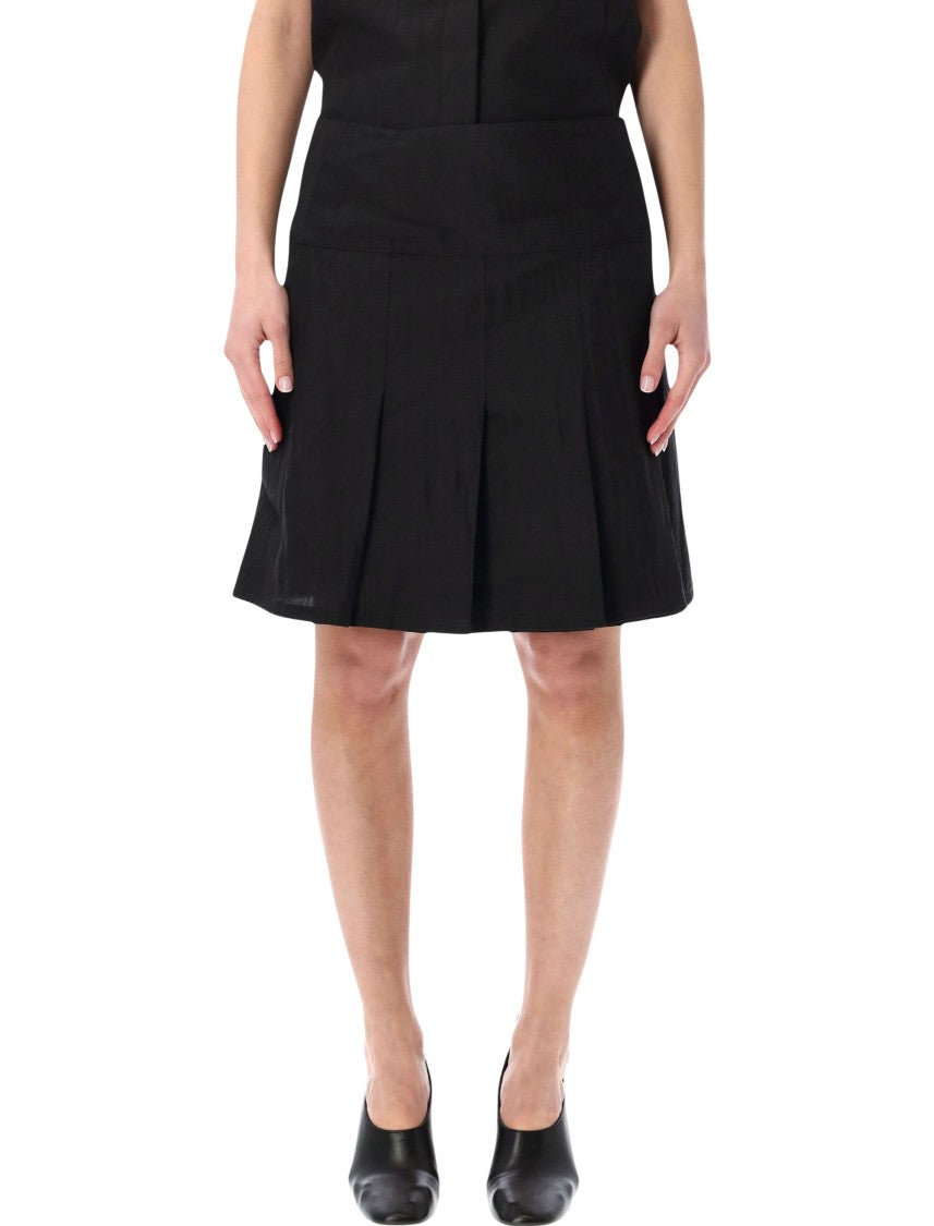 Our Legacy Girdle Mini Skirt With Wide Waistband And Pleated Design