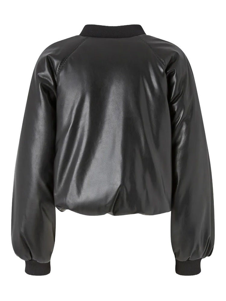 Pinko Cropped Black Jacket With Shiny Finish And Modern Touch