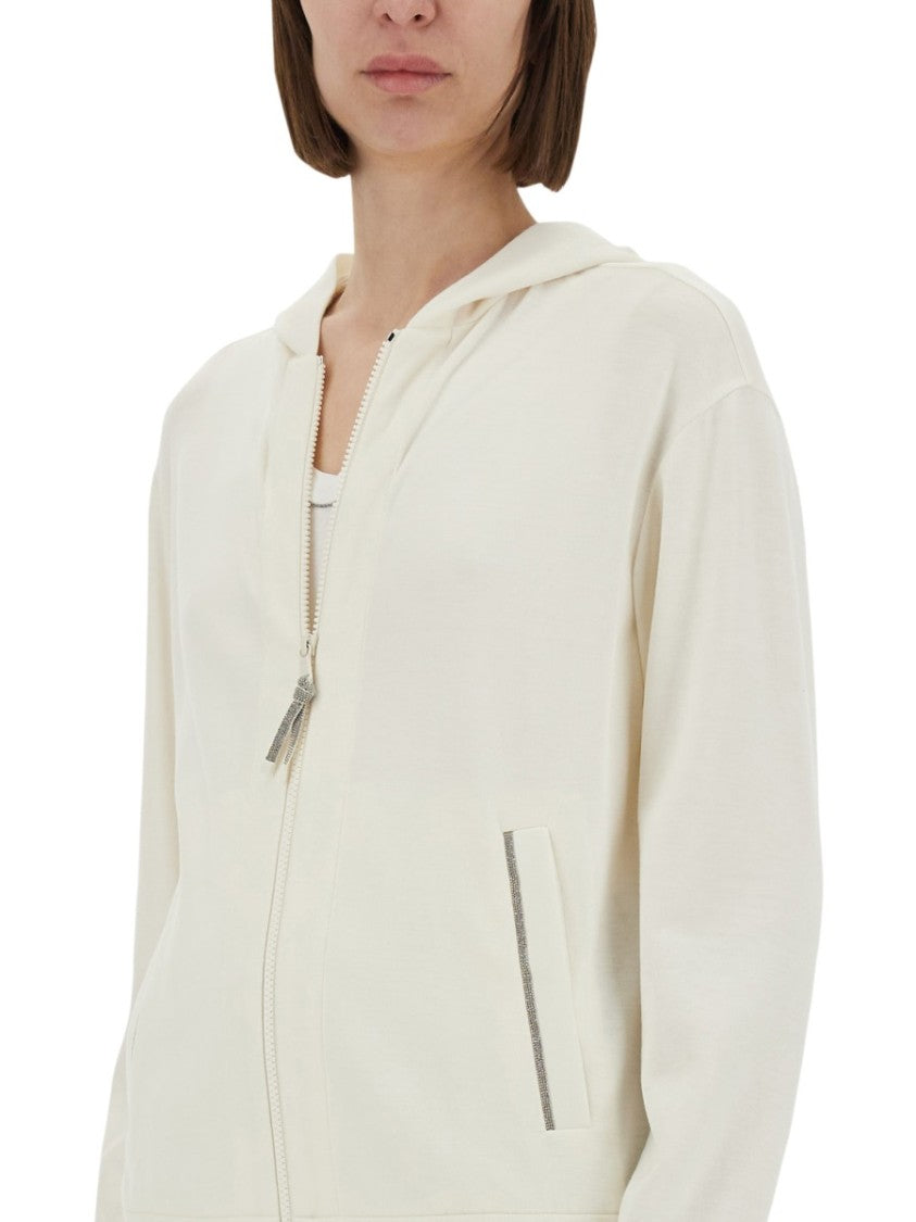 Brunello Cucinelli Cotton And Silk Interlock Topwear