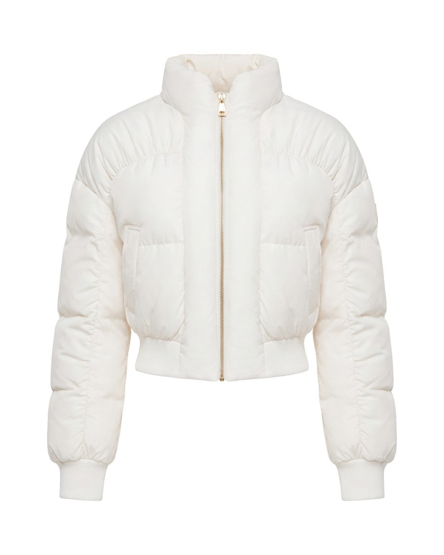 Elisabetta Franchi Butter Cropped Down Jacket