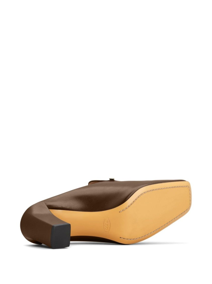 Tod's Brown Calf Leather Mules