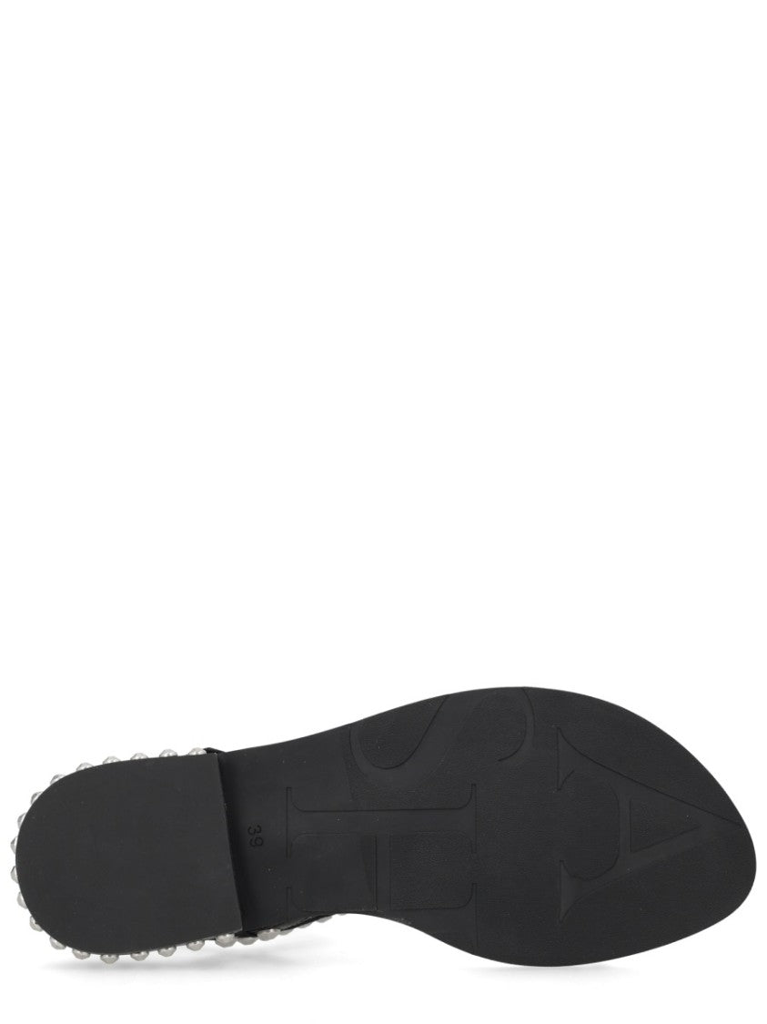 Ash Black Play Silver Studded Thin Sandals