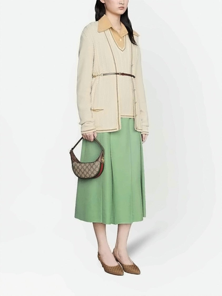 Gucci Crescent-Shaped Mini Bag With Signature Monogram And Gold-Tone Accents