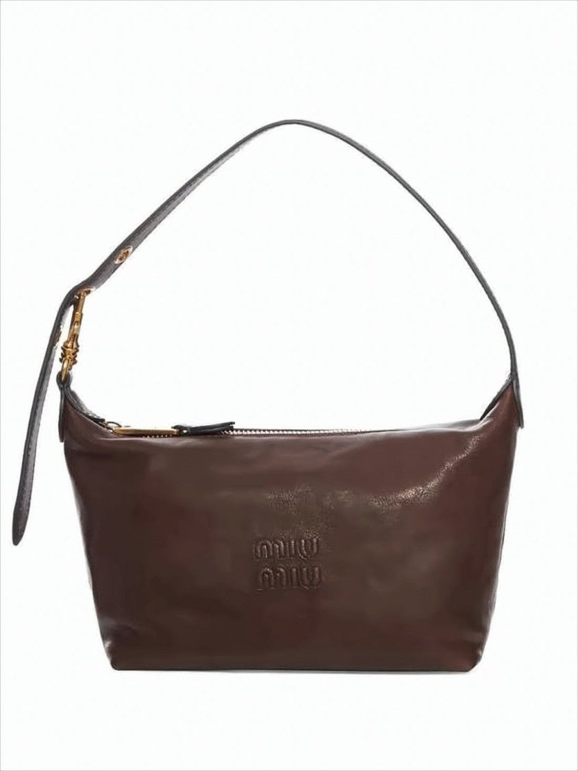 Miu Miu Rectangular Leather Clutch With Gold-Tone Hardware