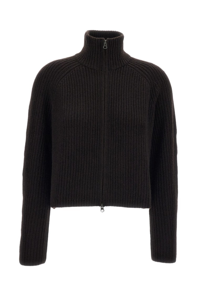 Lisa Yang Brown Sadie Cashmere Zip Cardigan