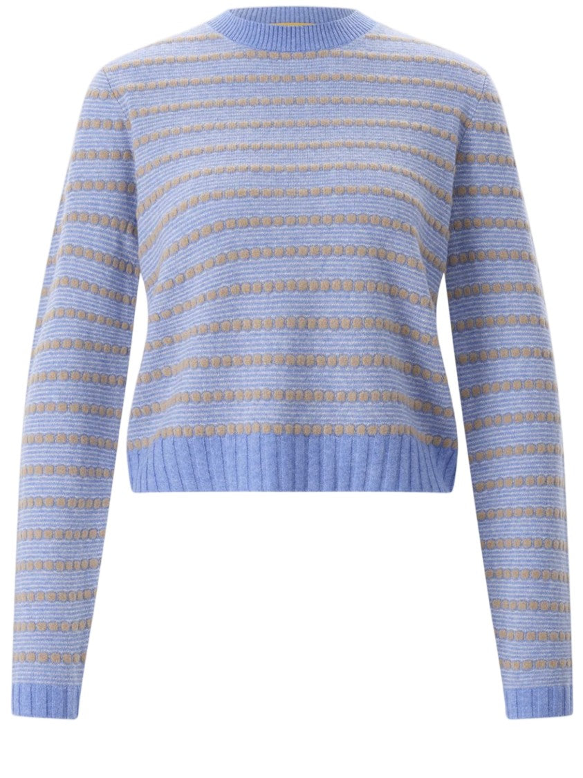 Guest In Residence Striped Cashmere Sweater With Contrast Ribbed Trim