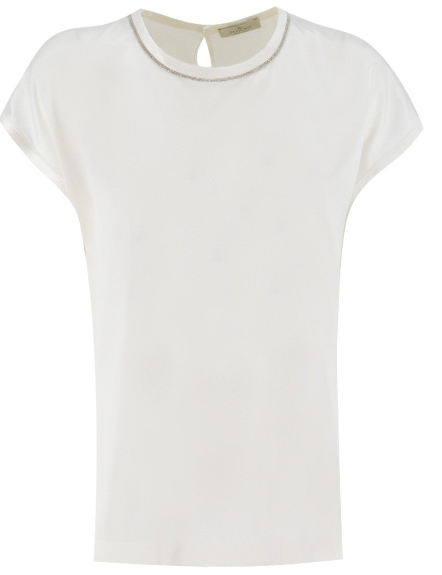 Panicale Silk T-Shirt With Lurex Detailing