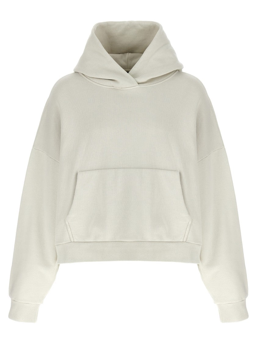 Entire Studios Comfort Fit Cropped Cotton Hoodie With Kangaroo Pocket