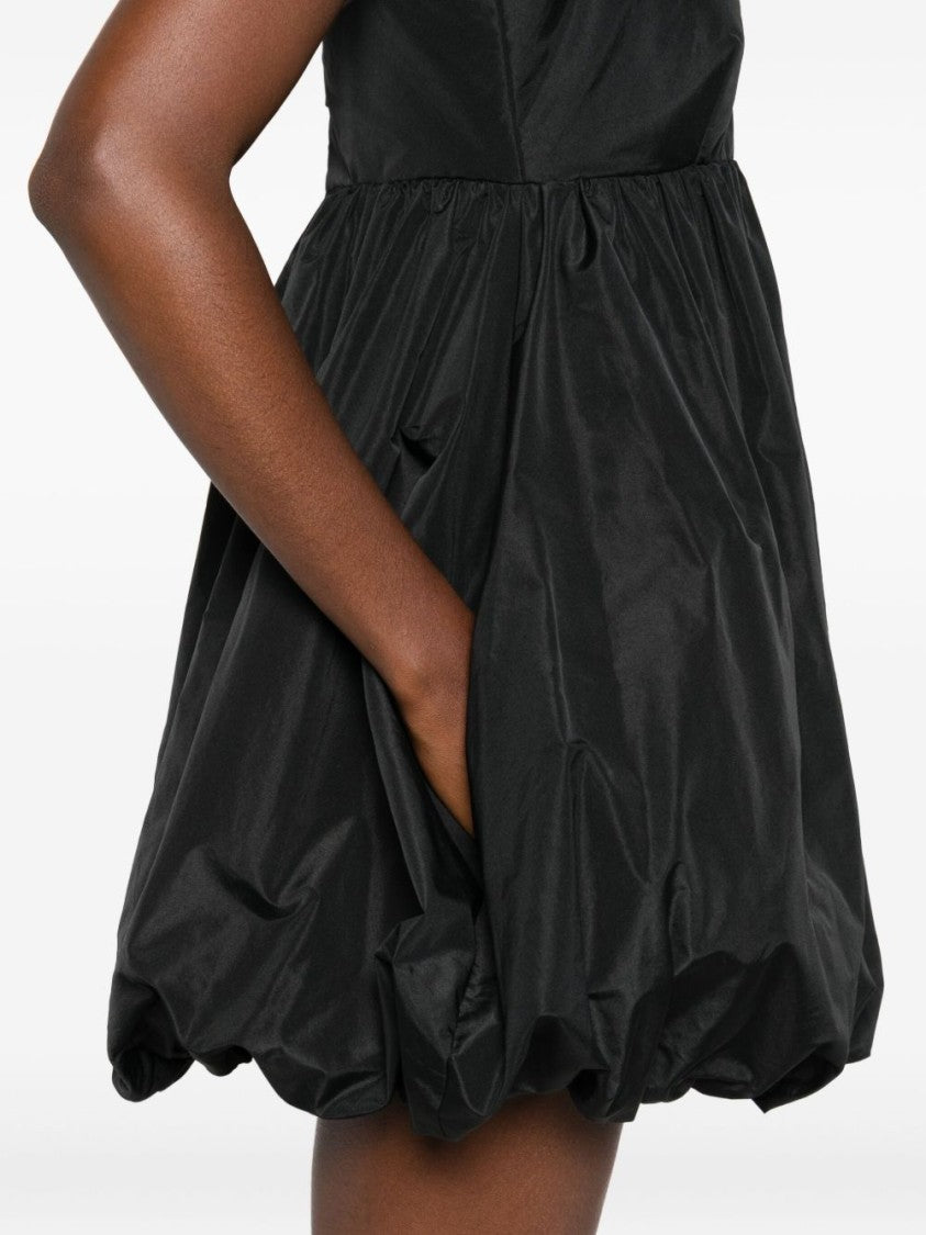 Pinko Short Black Mini Dress With Bubble Hem