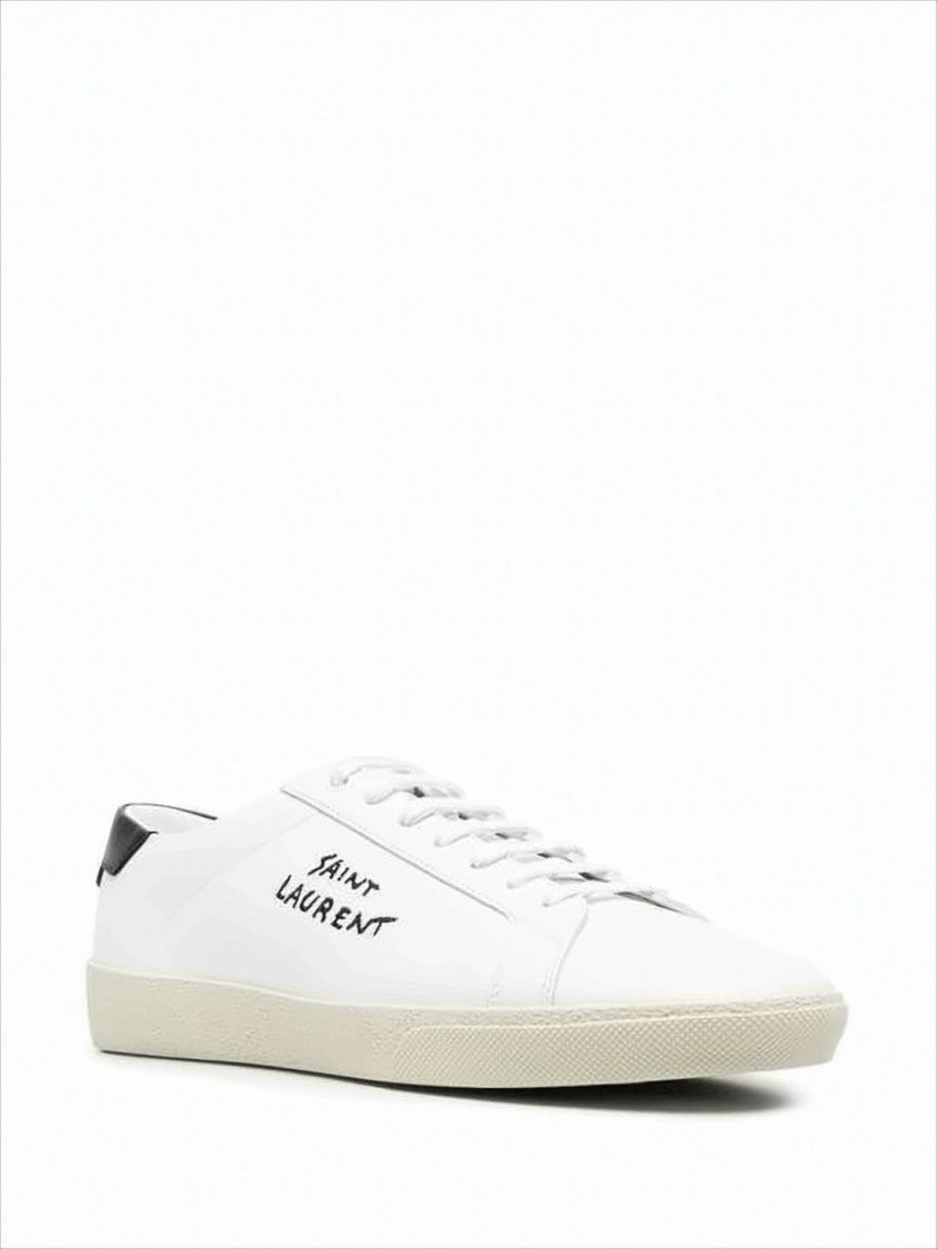Saint Laurent Low-Top Calf Leather Sneakers With Handwritten Logo