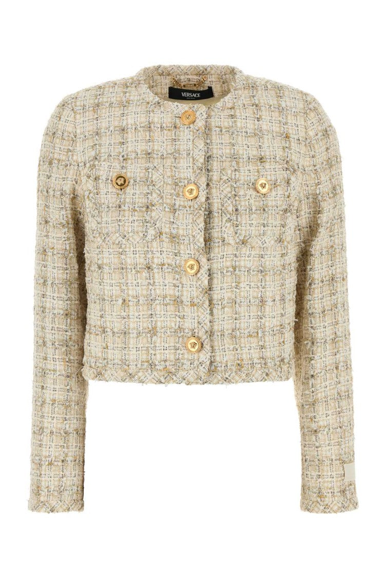 Versace Multicolor Tweed Blazer