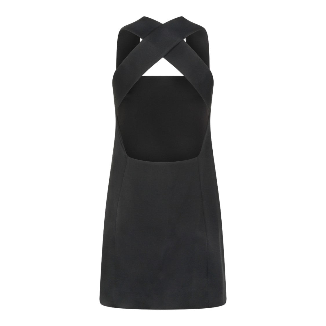 Khaite Mini Black Dress With Cross-Back Detail