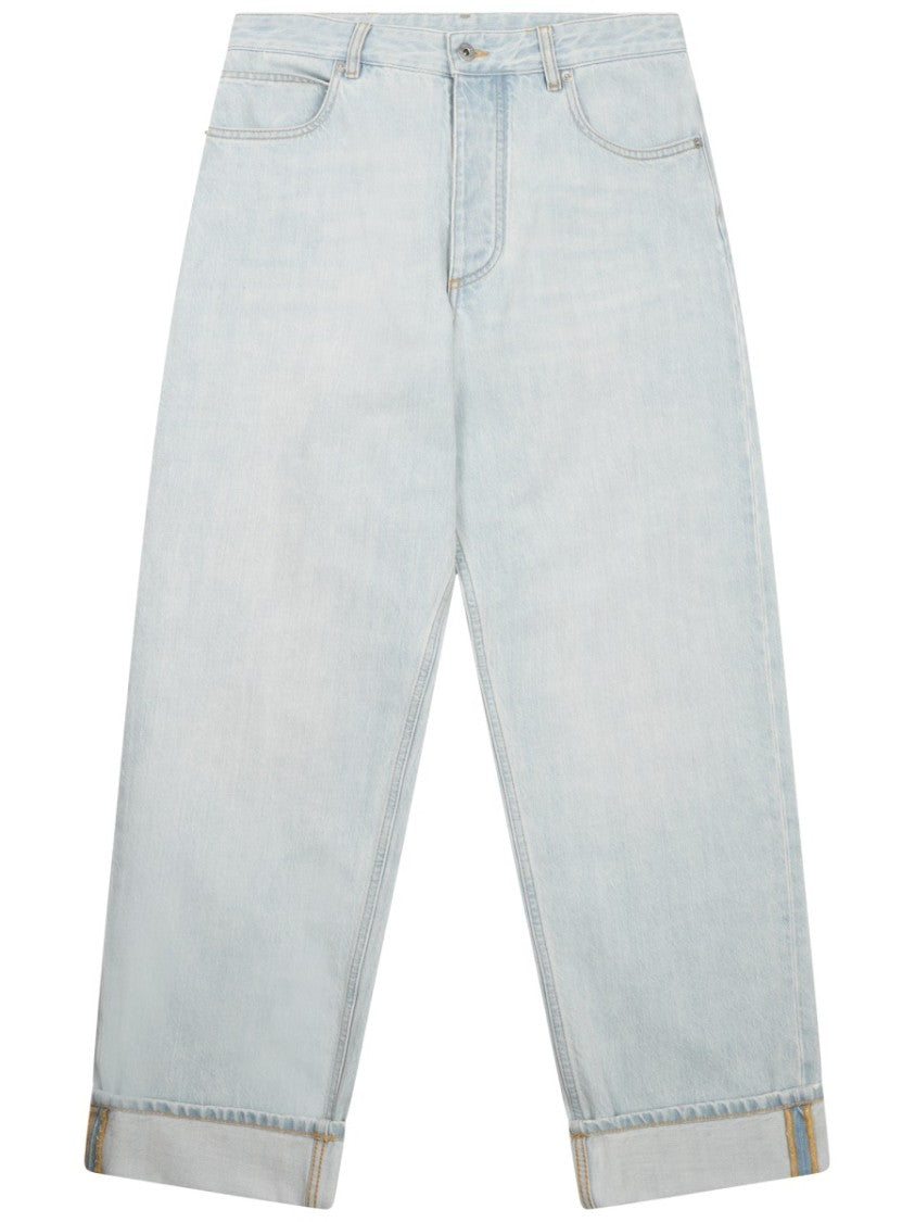 Bottega Veneta Wide-Leg Jeans With Light Bleach Wash