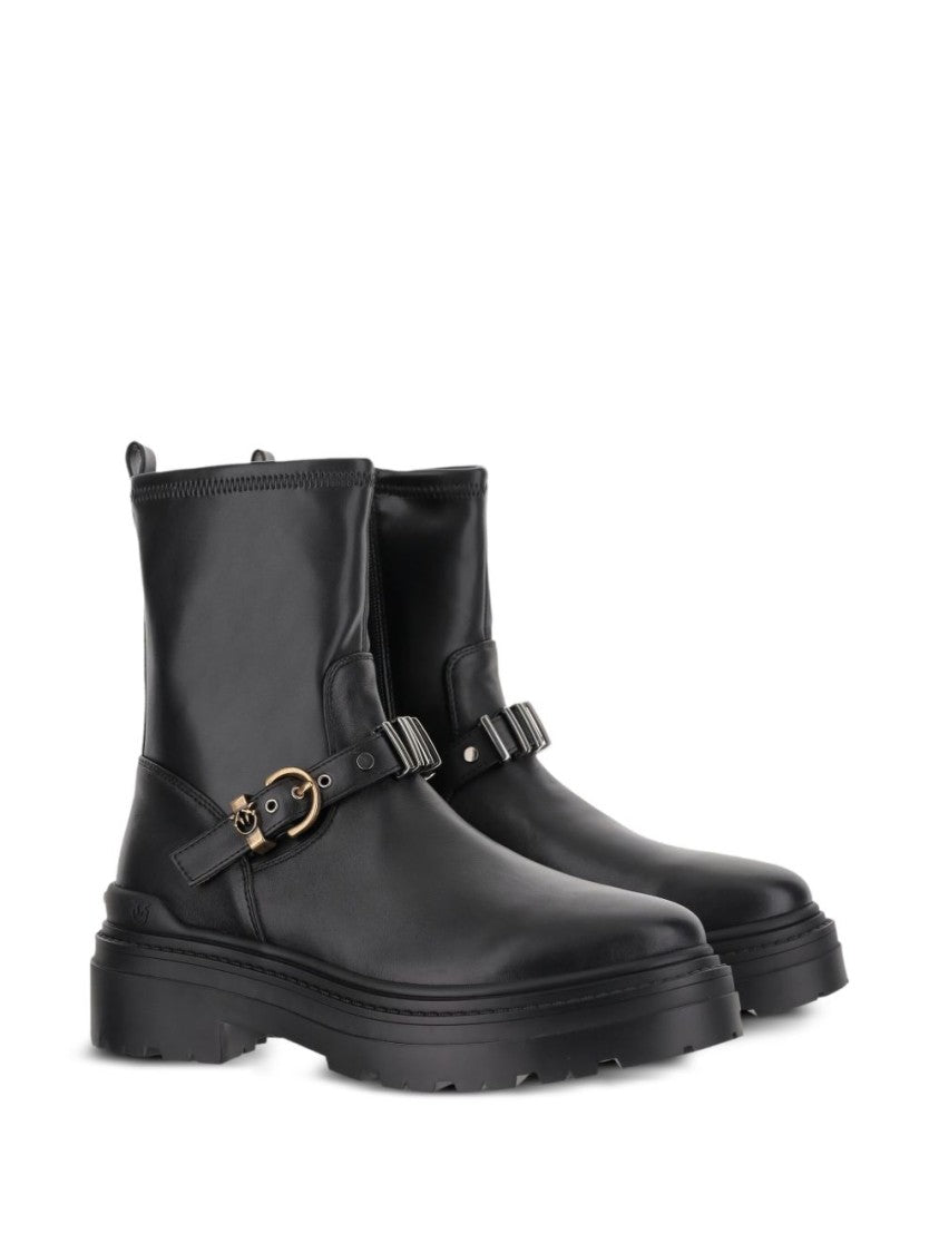 Pinko Ankle-High Leather Boots