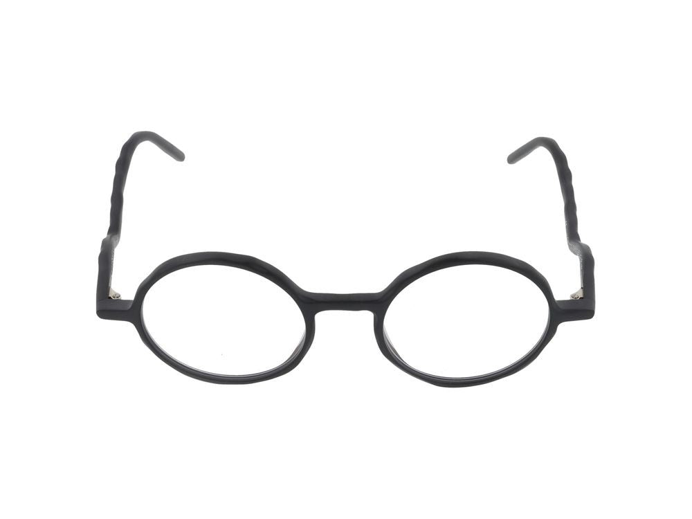 Kuboraum Round Lens Wavy Textured Temple Optical Glasses
