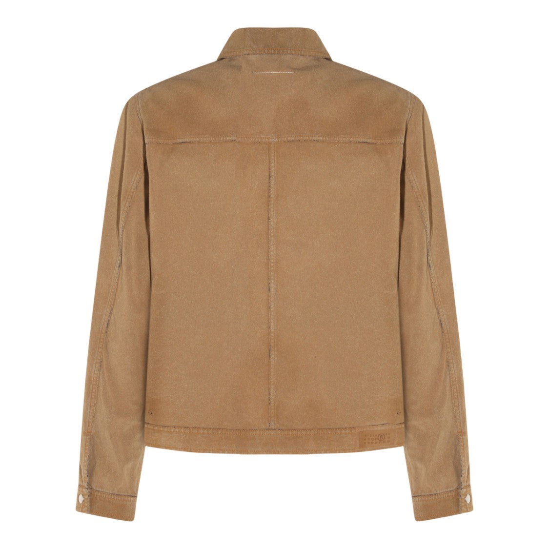 Mm6 By Maison Margiela Structured Brown Suede Jacket With Flap Pockets