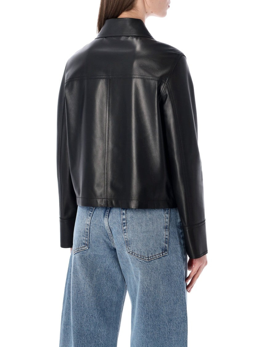 Sword Smooth Nappa Leather Cropped Jacket