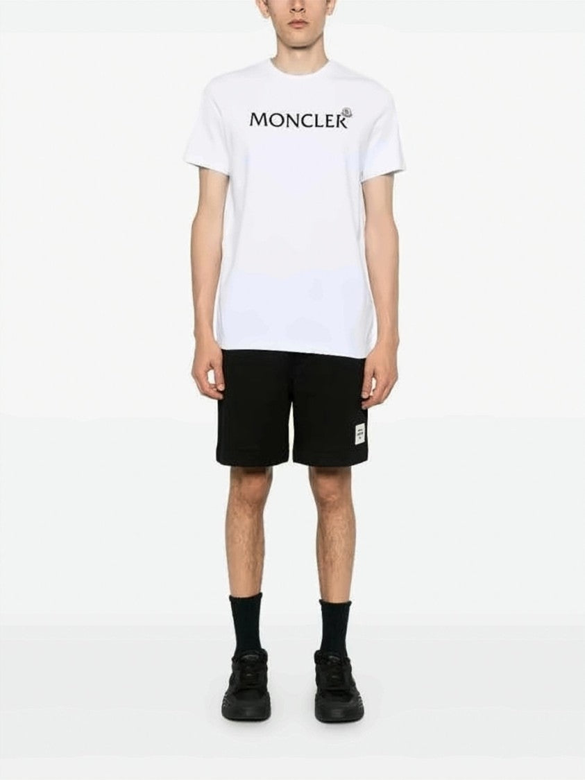 Moncler Cropped Short-Sleeved T-Shirt With Horizontal Stripe