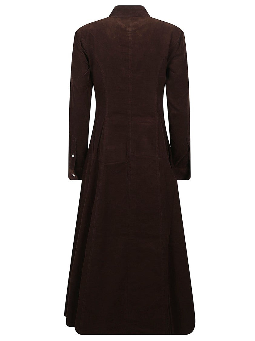 Polo Ralph Lauren Polo Neck Button-Down Flared Cotton Midi Dress