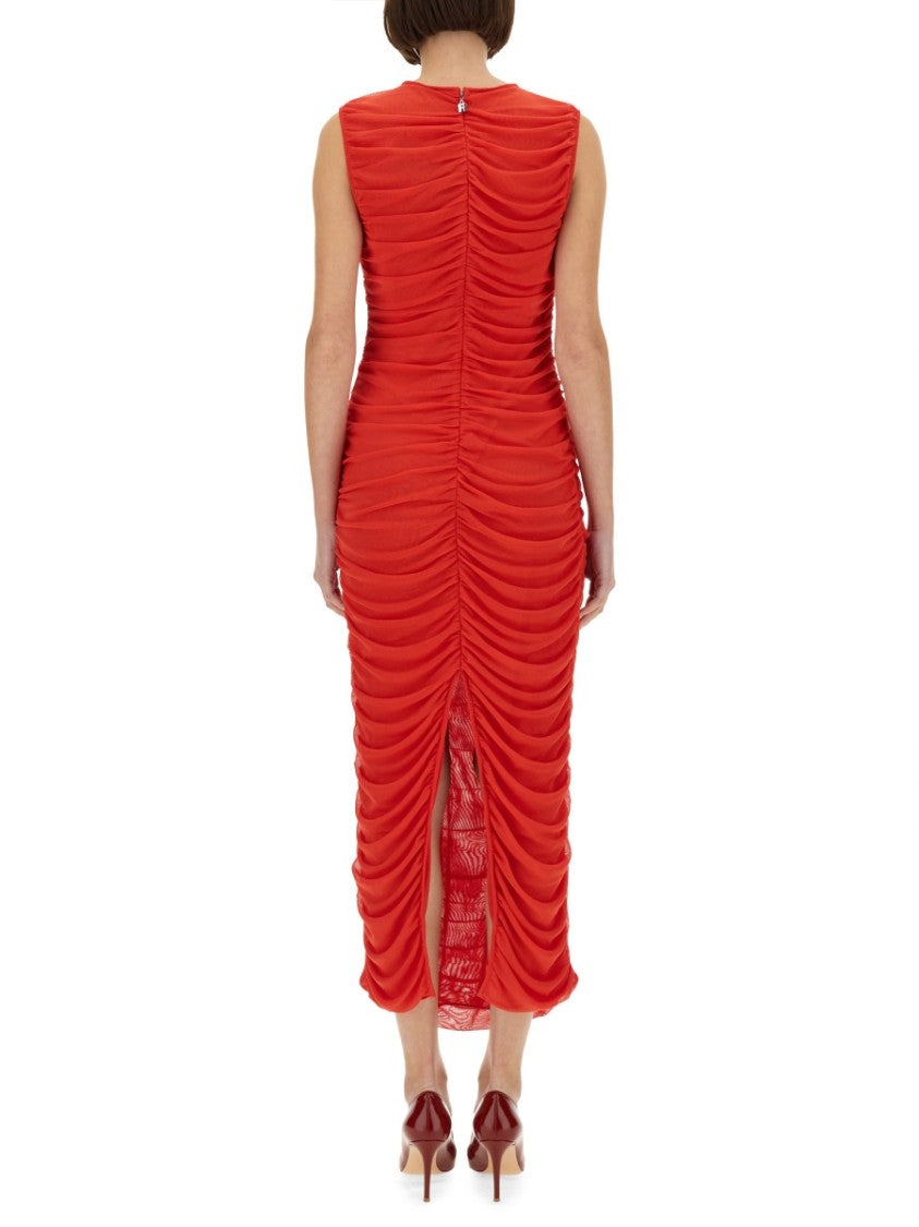 Rotate Draped Red Maxi Dress