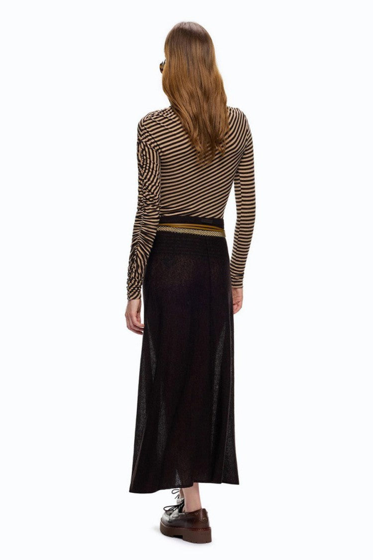 Pinko Multicolor Striped Funnel-Neck Sweater