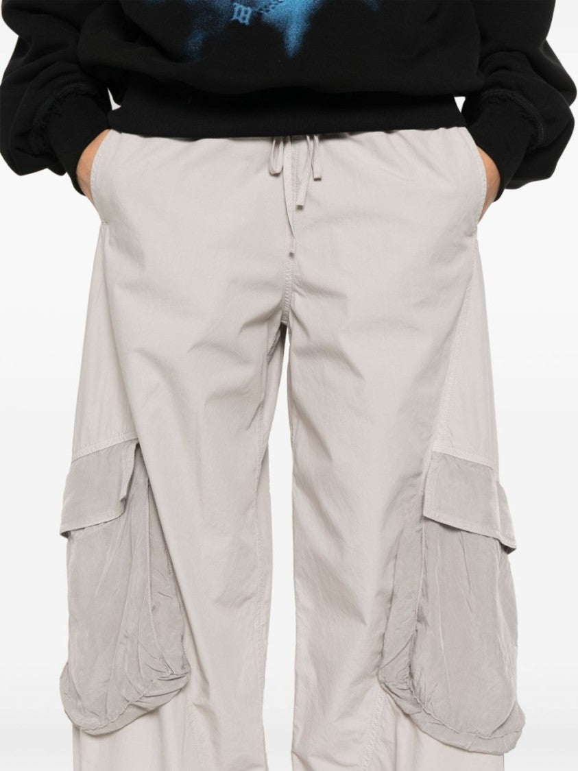 Iceberg Grey Cotton Shell Trousers With Logo
