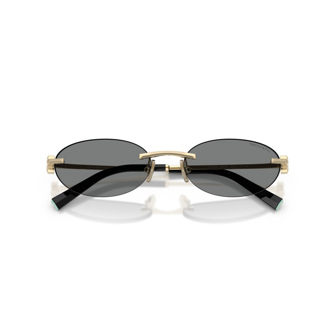 Tiffany & Co. Oval Rimless Sunglasses With Gold-Tone Metal Frame