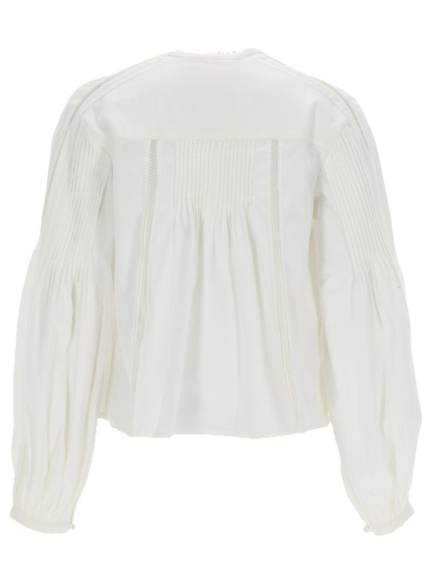 Isabel Marant Neutrals Cubraly Cropped Lace Insert Shirt