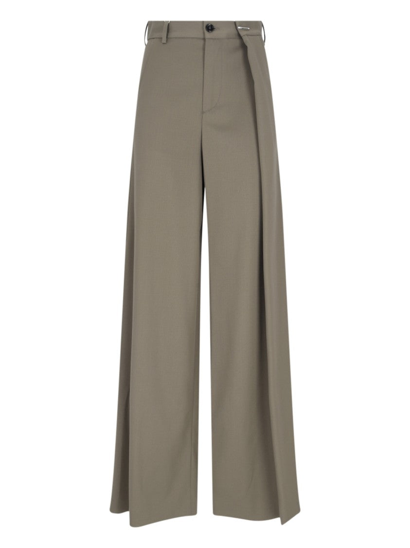 Mm6 By Maison Margiela Pleated Palazzo Pants – Green