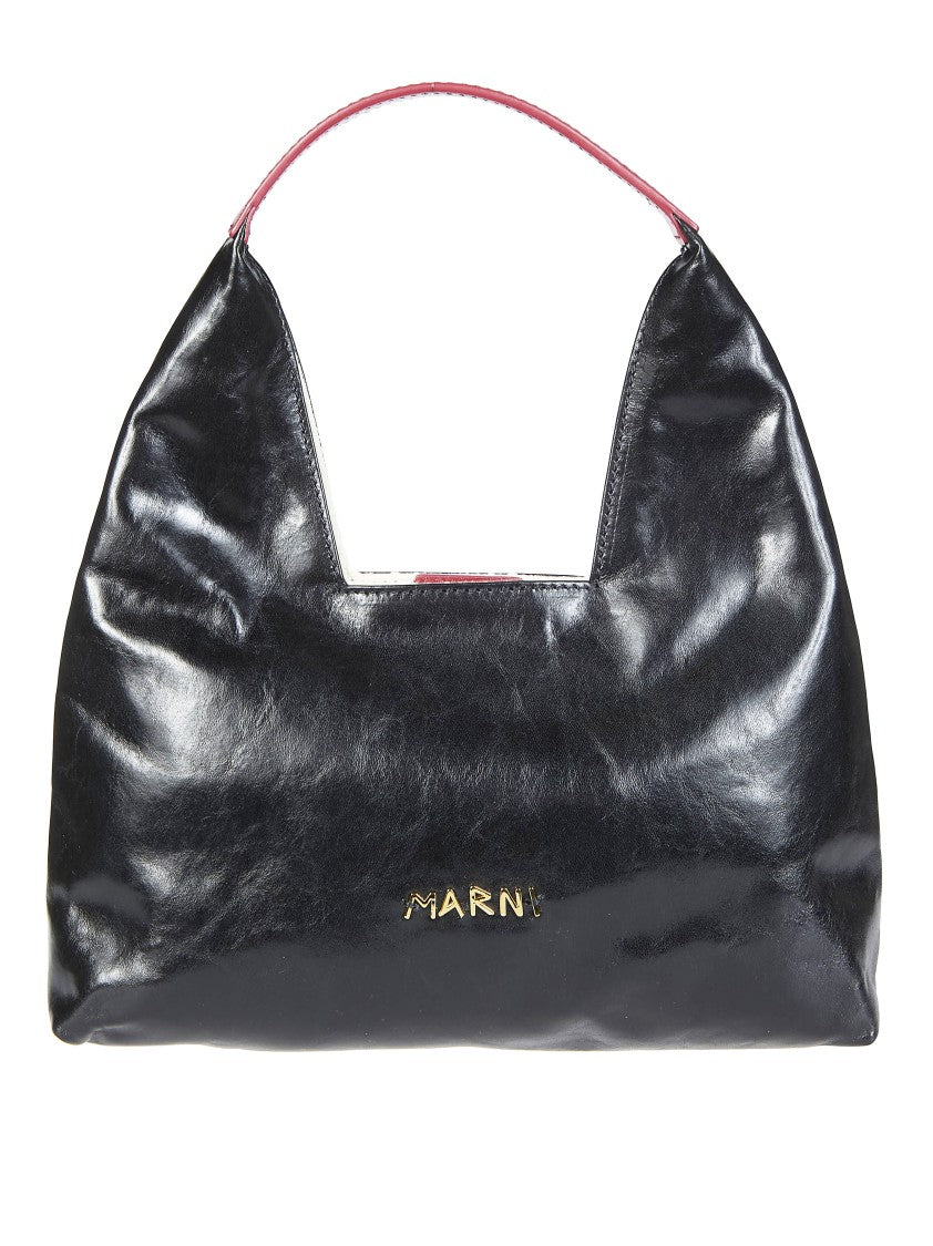 Marni Black Glossy Slouchy Mini Bag