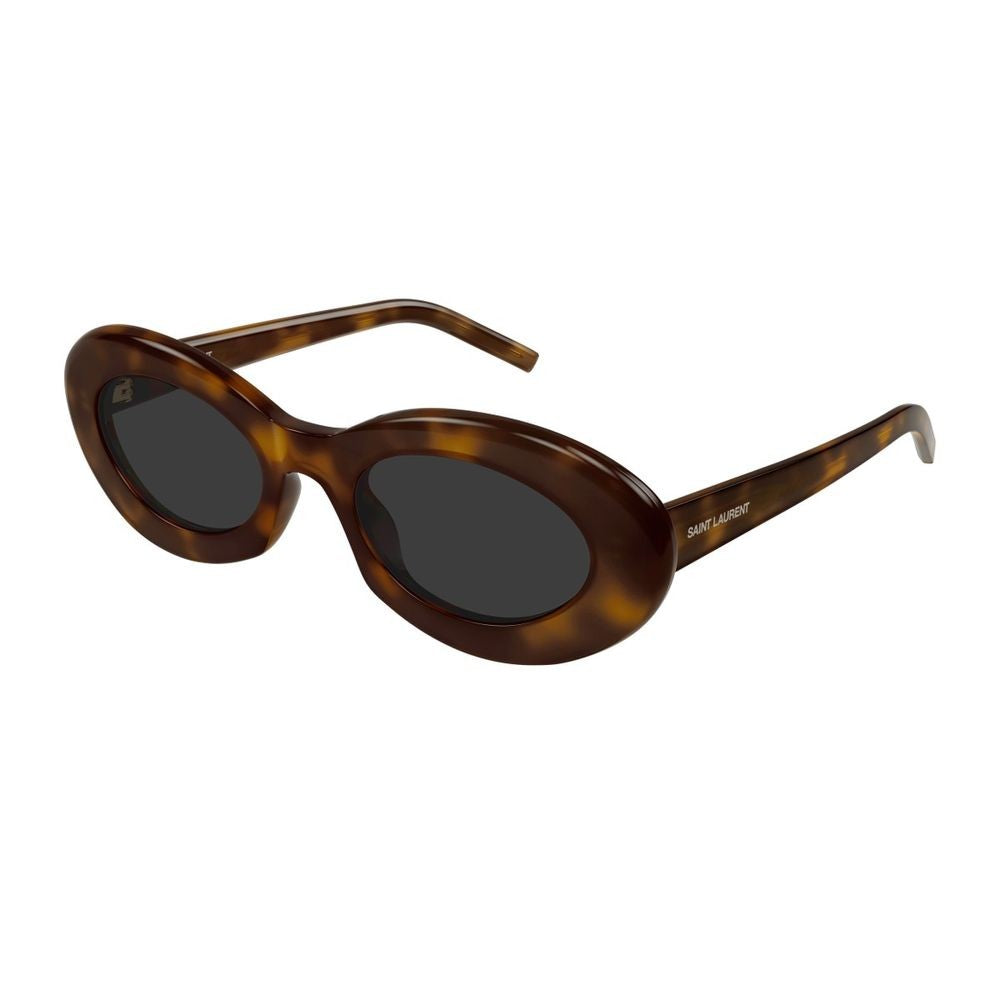Saint Laurent Sl 594 Linea Sl Logo Oval Havana Acetate Sunglasses