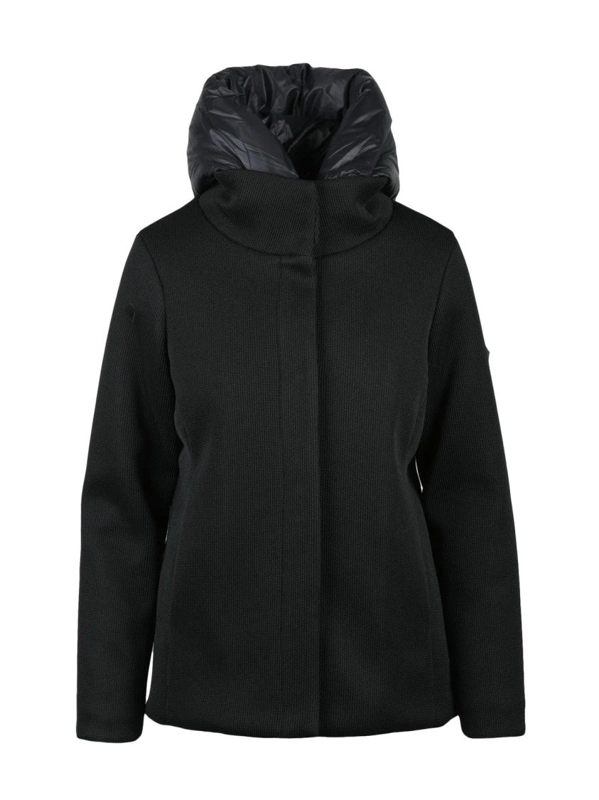 Unity Black Nylon Tricotech Coat