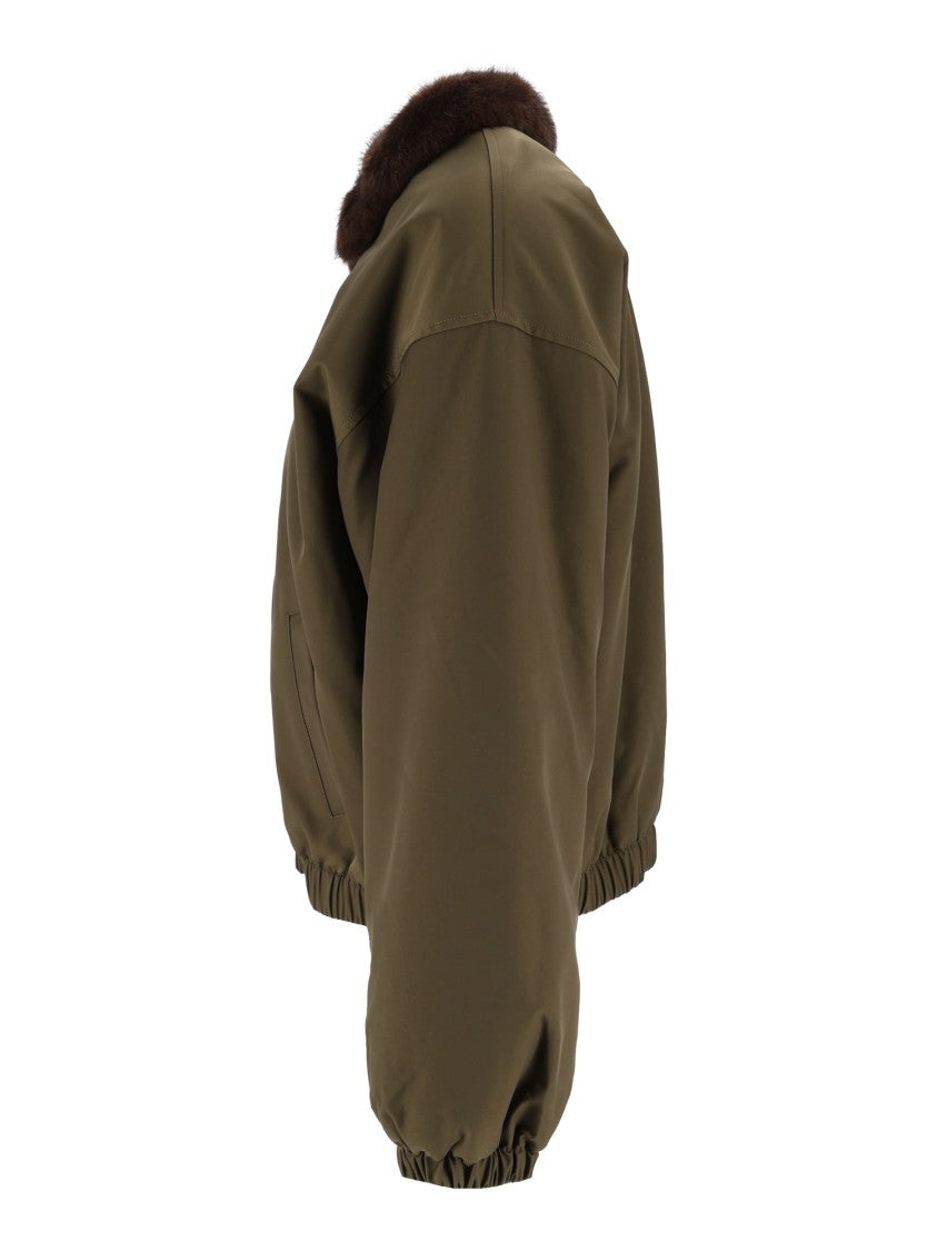 Eleh Cropped Boxy Fur Collar Military Jacket