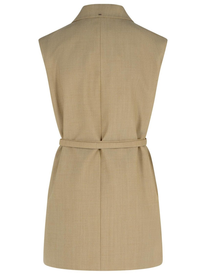 Sportmax Ciurma' Beige Brown Virgin Wool Blazer