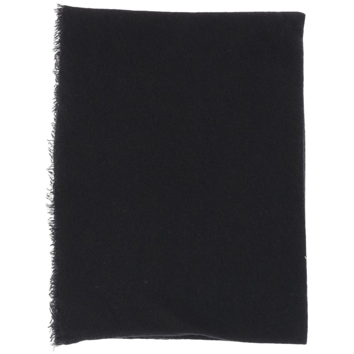 Faliero Sarti Fringed Black Cashmere Scarf With Rectangular Design