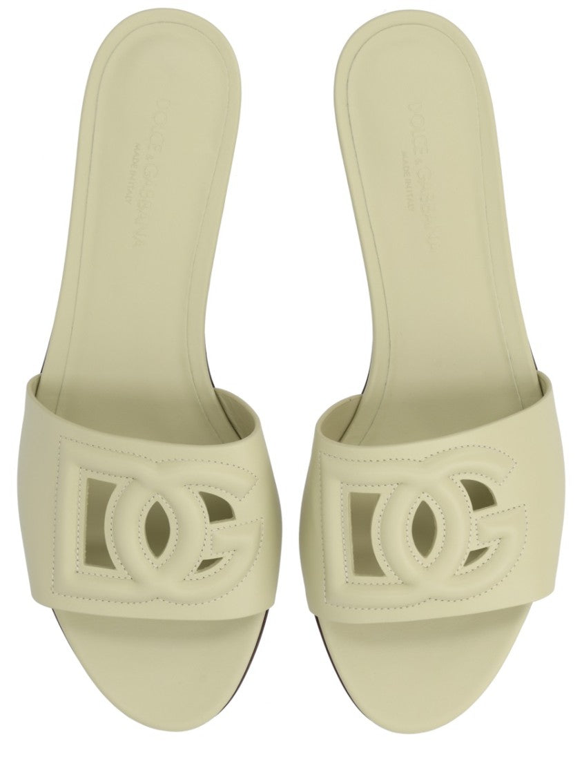 Dolce & Gabbana Sleek Cut-Out Logo Slide Sandals