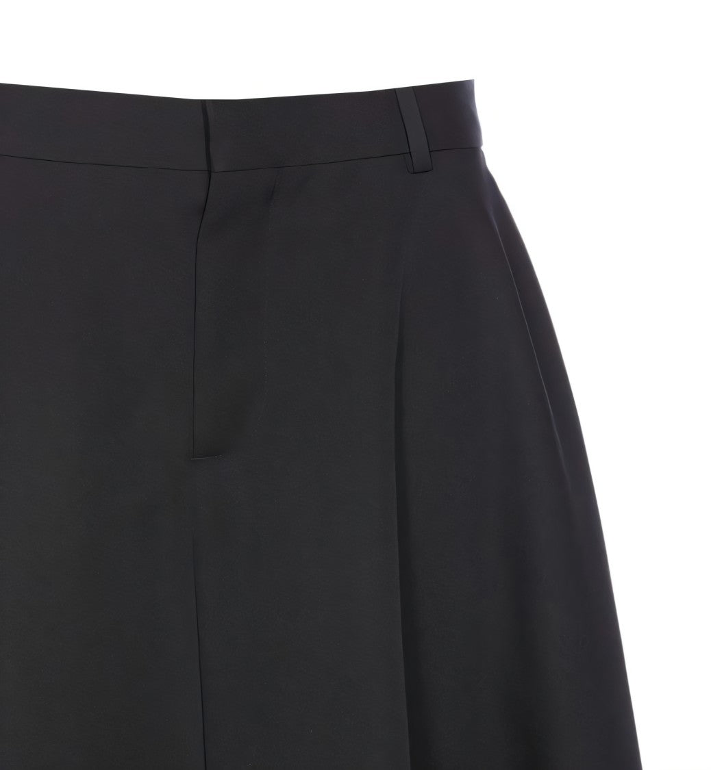 Bottega Veneta A-Line Midi Skirt With Pleated Flow And Tailored Waistband