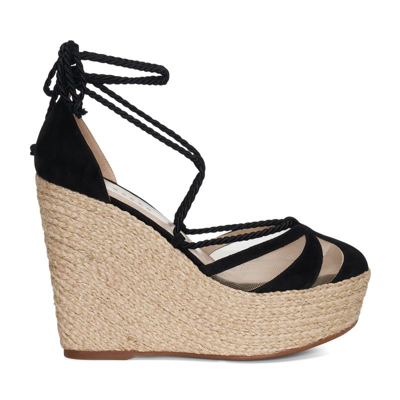 M+E' Wedge Sandals With Suede And Mesh Detailing