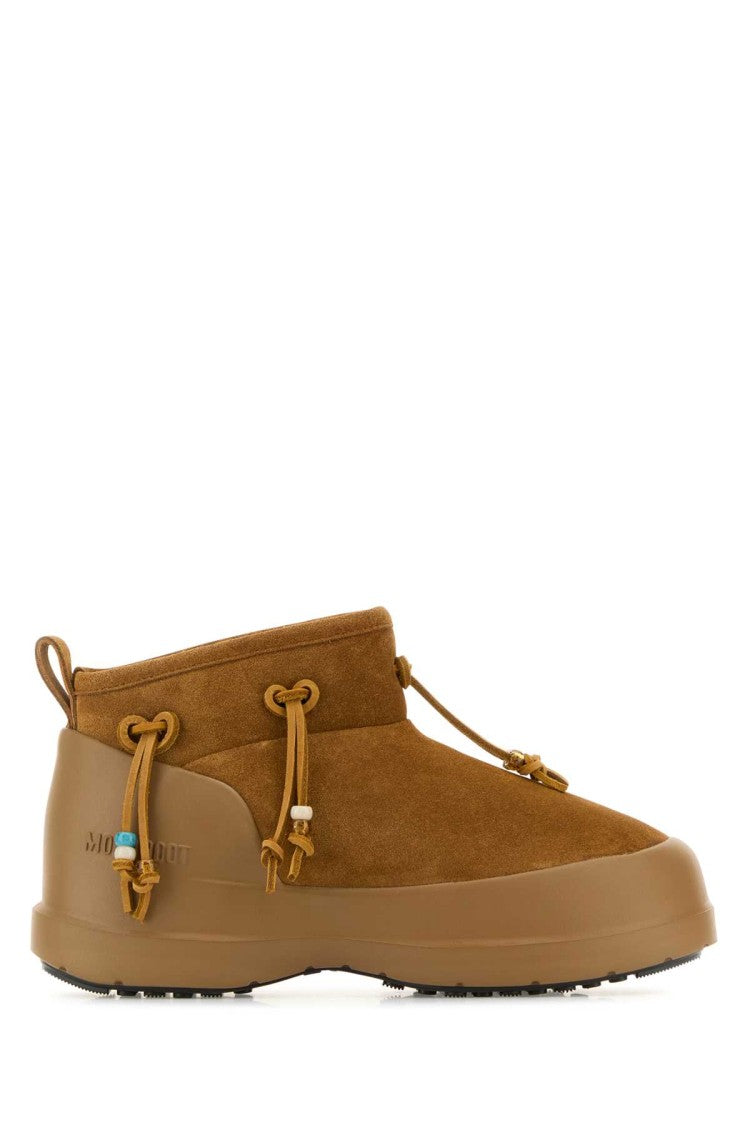 Moon Boot Caramel Suede Luna Low Ankle Boots