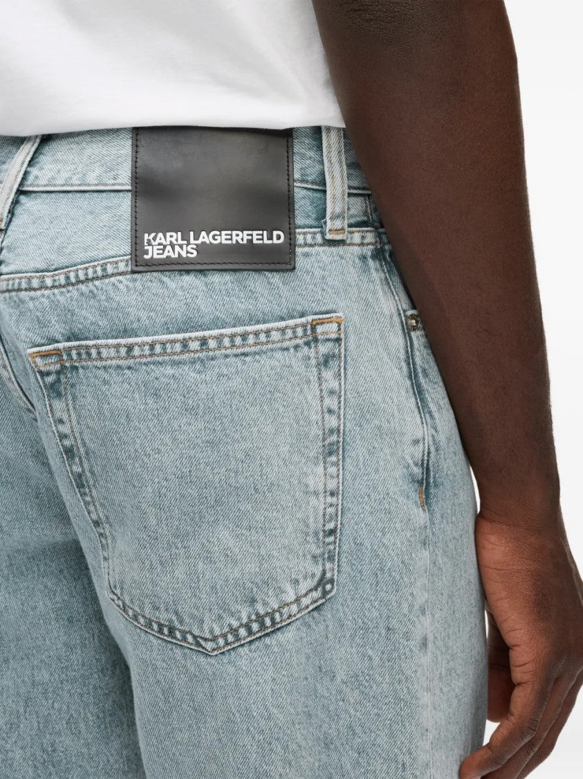 Karl Lagerfeld Light Blue Straight-Leg Jeans With Classic Five-Pocket Styling