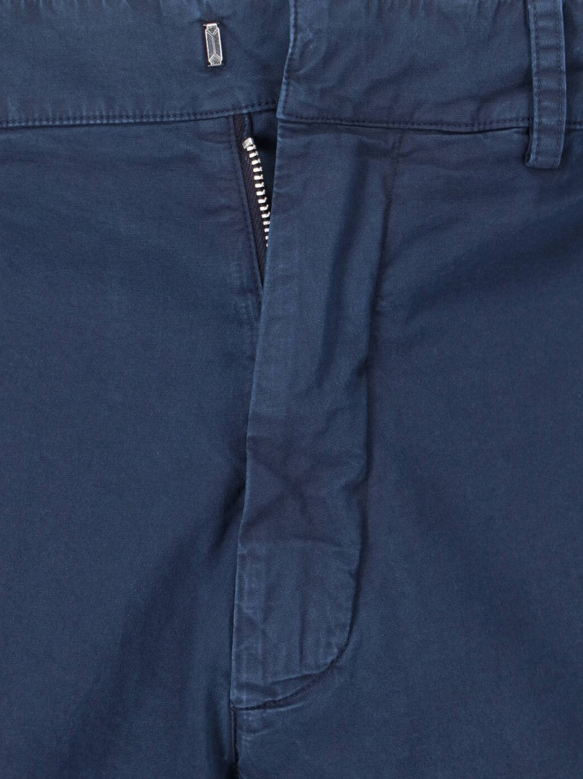Ranra Blue Mid-Rise Cotton Straight Trousers